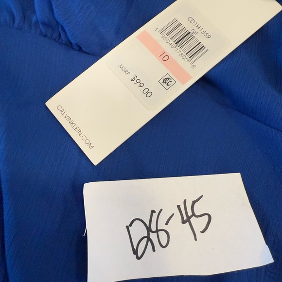 Calvin Klein vibrant blue fit & flare midi dress SZ 10 - Picture 14 of 15